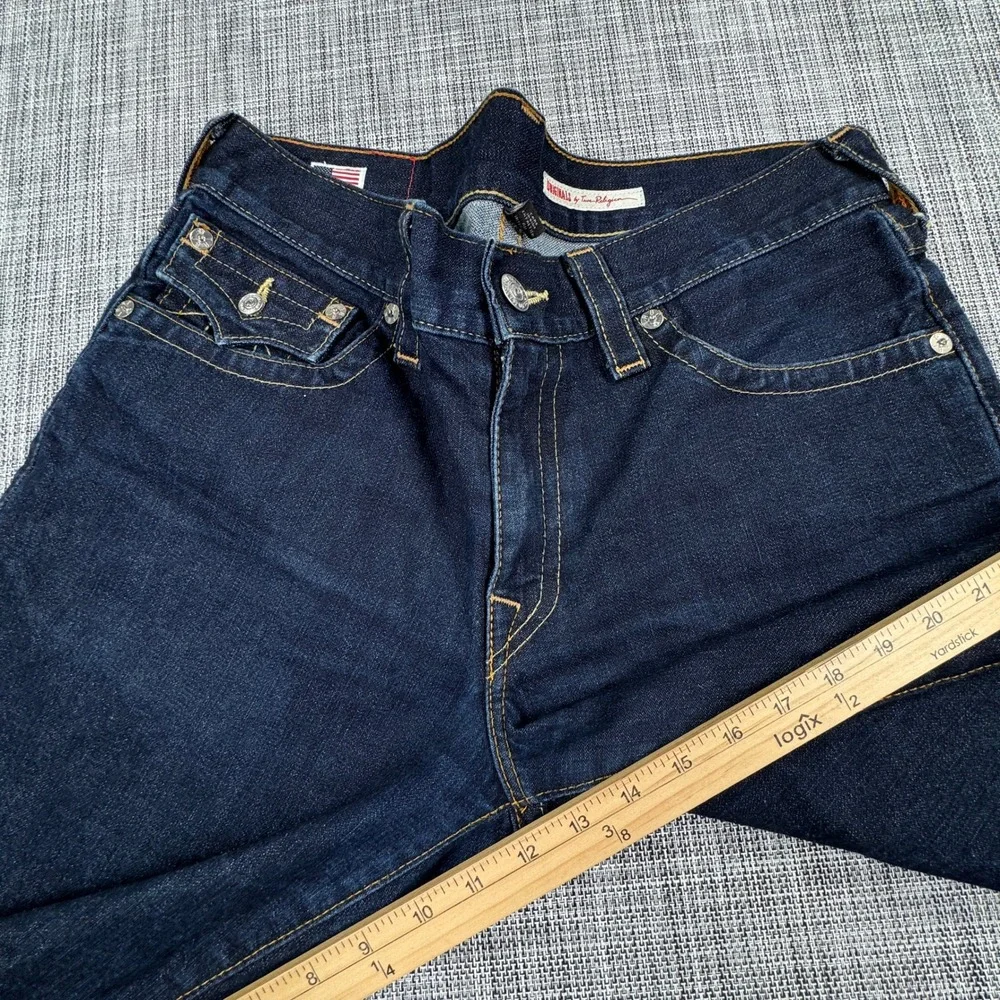 True Religion Men's 34 Ricky Cut Off Denim Shorts Horseshoe Flap Pocket Made USA